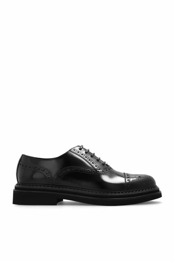 CZARNY Skórzane buty typu ‘oxford’