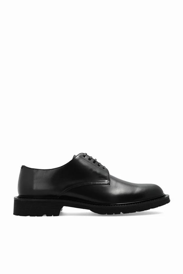 CZARNY Skórzane buty ‘Army’ typu ‘derby’