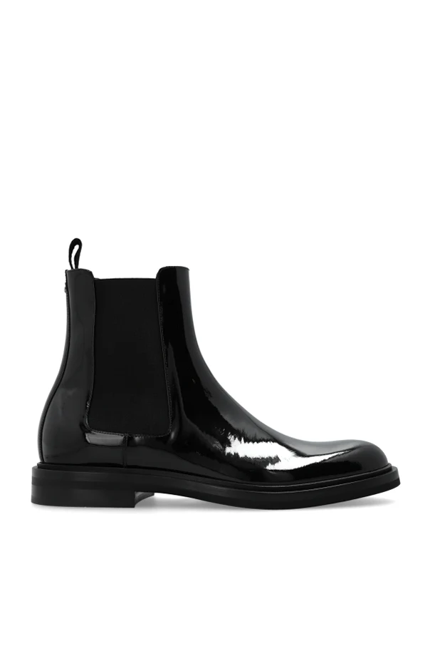 BLACK Leather ankle boots
