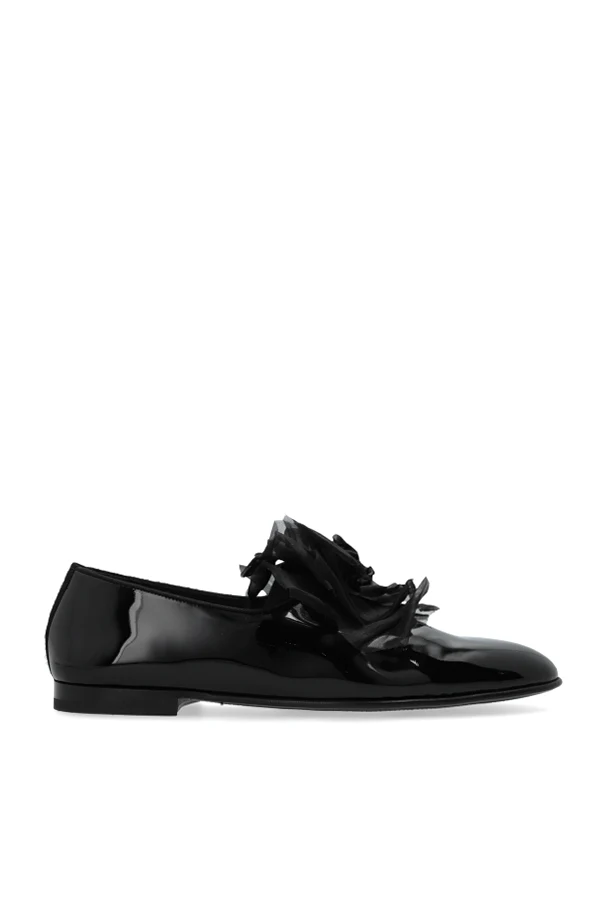 CZARNY Buty z tiulową aplikacją