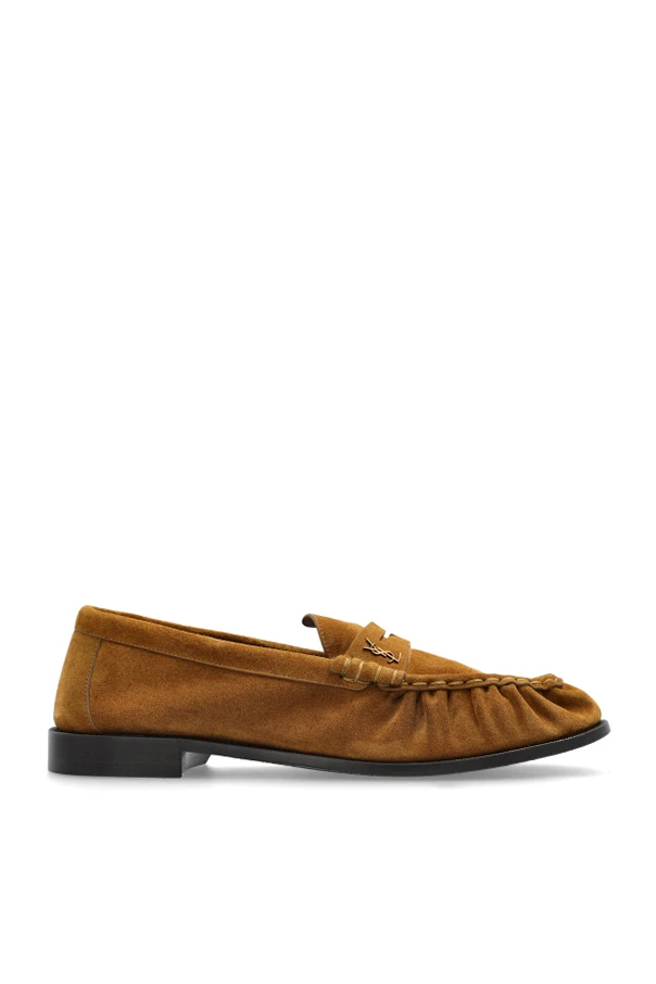 BRĄZOWY Zamszowe buty typu `loafers`