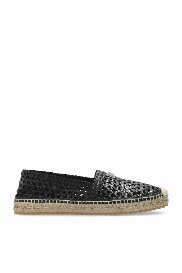 BLACK Espadrilles with logo appliqué