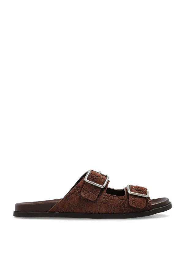 BROWN Suede Slides