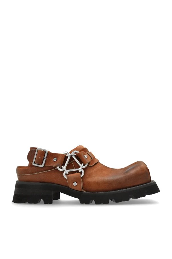 BRĄZOWY Skórzane buty