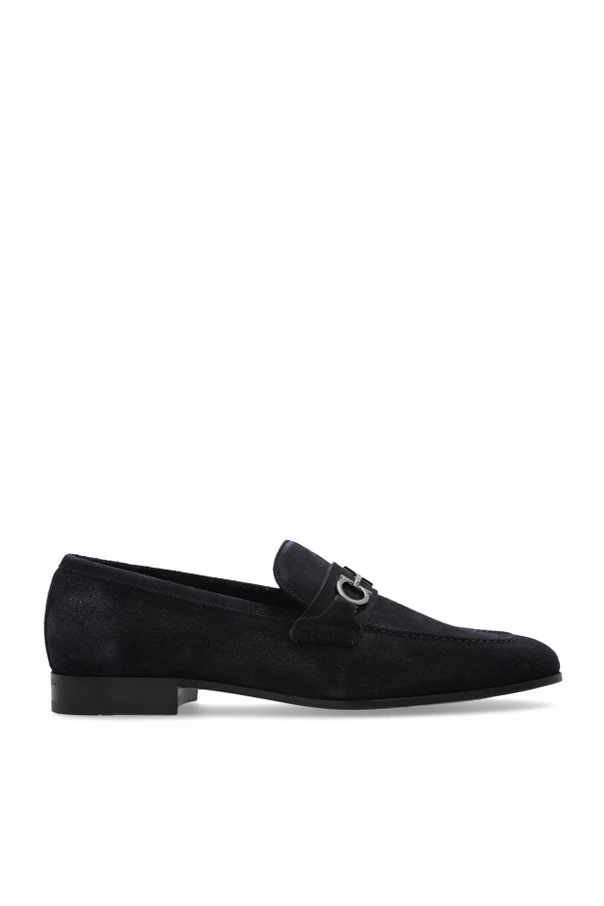 GRANATOWY Zamszowe buty `Balty`