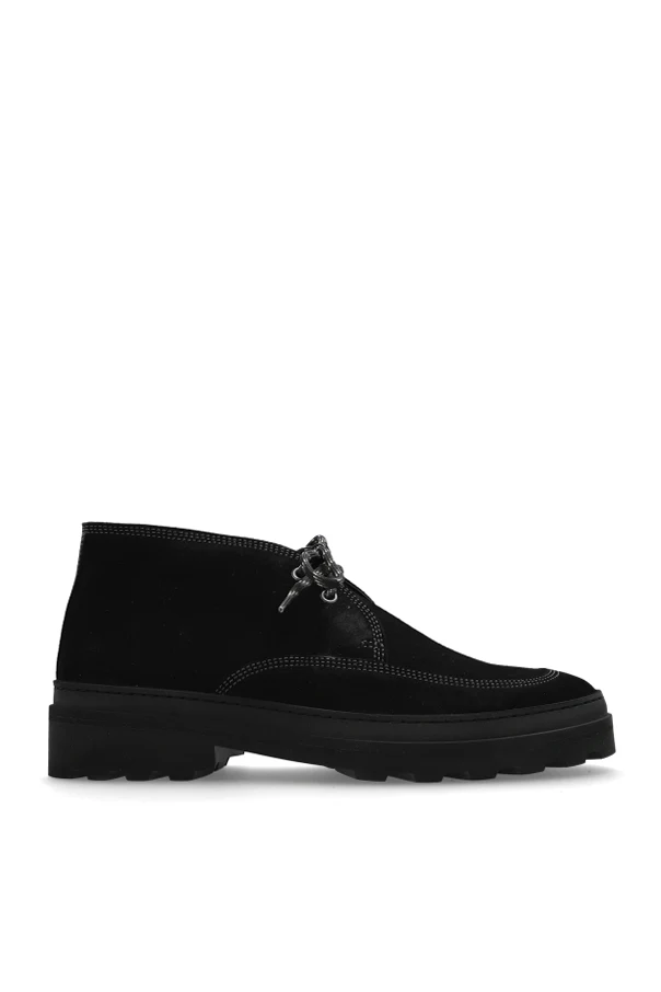 CZARNY Skórzane buty
