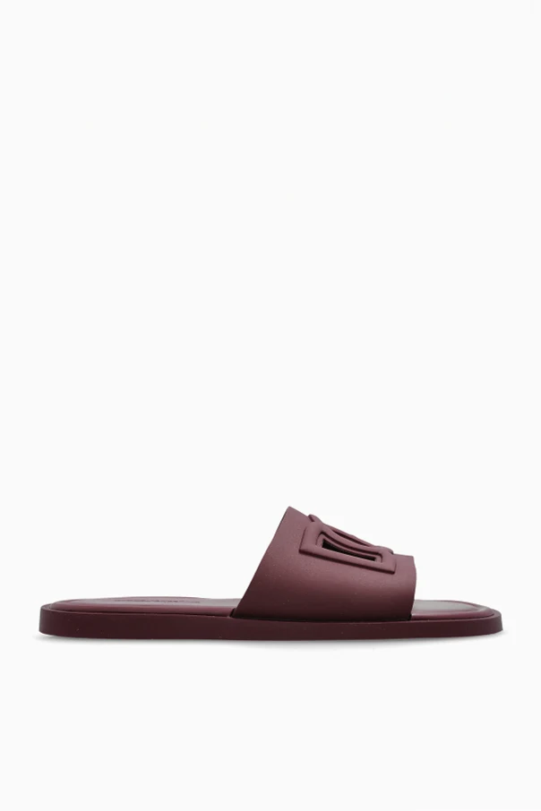 BURGUNDY Rubber flip-flops with logo