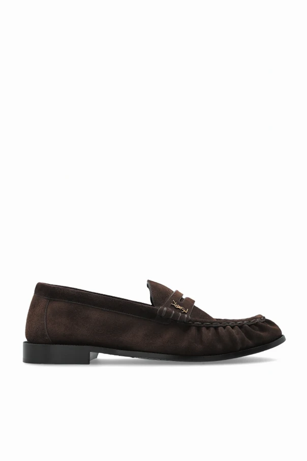 BRĄZOWY Zamszowe buty typu `loafers`