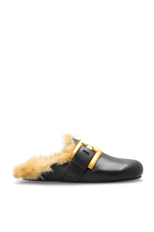 BLACK ‘Faux Fur-Lined’ Slides