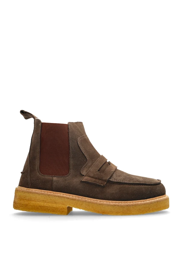 BRĄZOWY Zamszowe buty `Chelsea Velour`