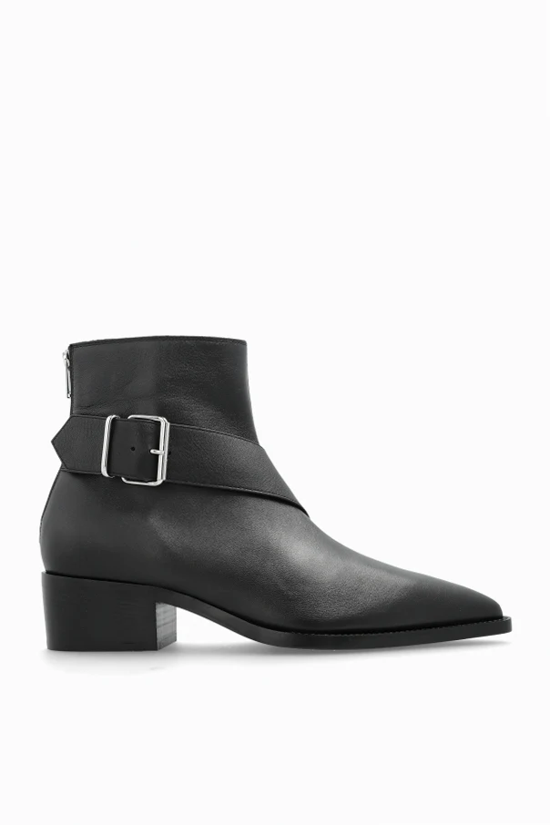 SCHWARZ Lederstiefeletten mit Absatz