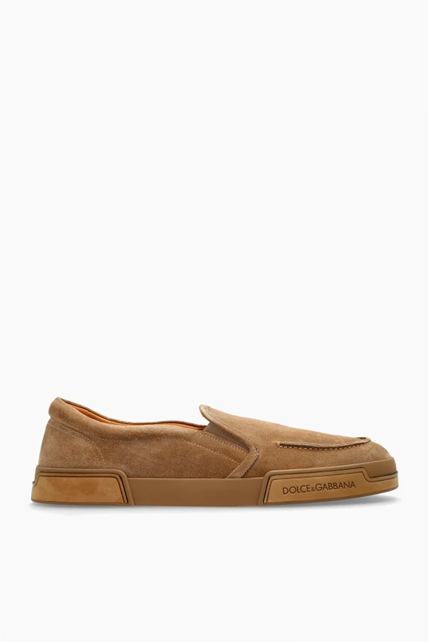 beige Suede slip-on shoes