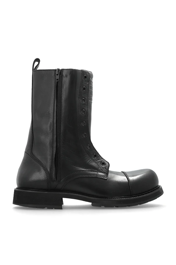SCHWARZ Lederstiefel „Truck Lace-up“