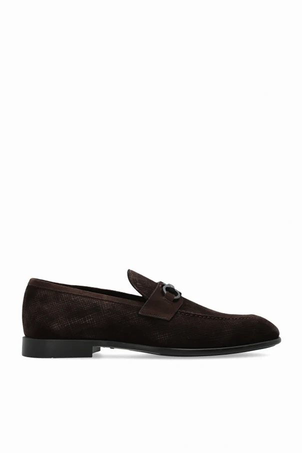 BRĄZOWY Zamszowe buty `Foster` typu `loafers`