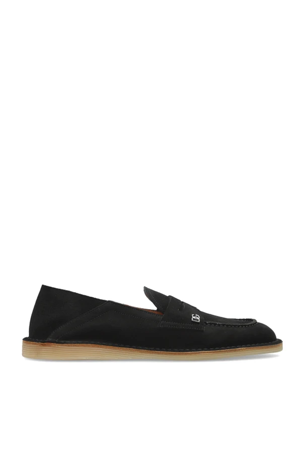 CZARNY Zamszowe buty z logo