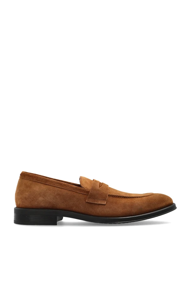 BRĄZOWY Zamszowe buty typu `loafers`