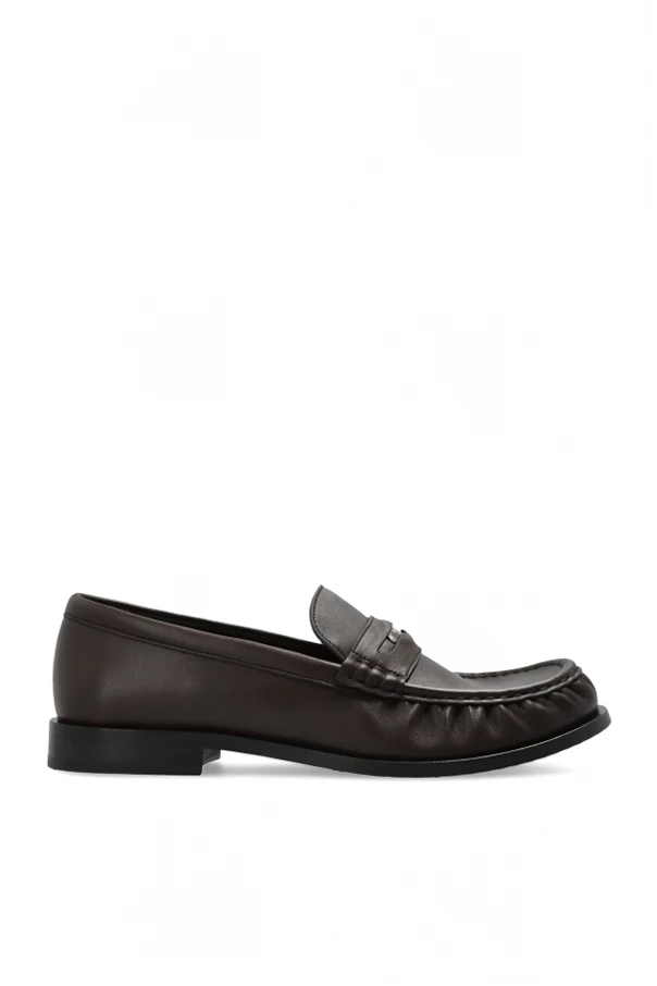 BRĄZOWY Skórzane buty typu ‘Loafers’