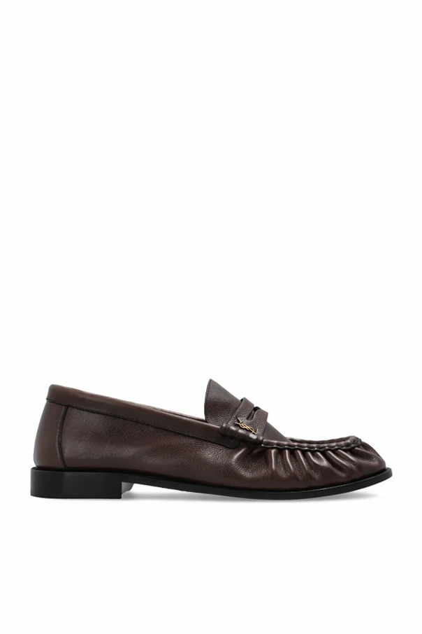 BRĄZOWY Skórzane buty typu ‘loafers’