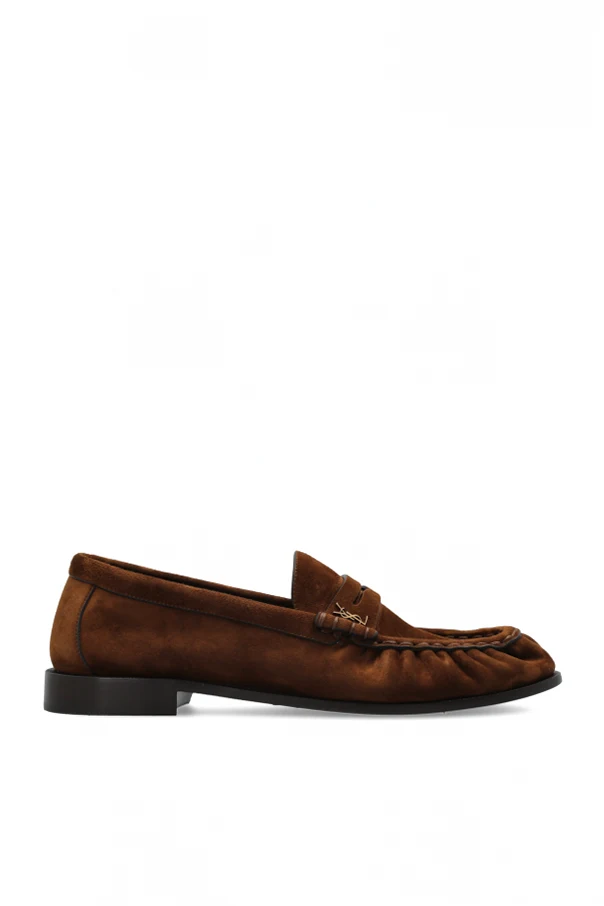BRĄZOWY Zamszowe buty typu ‘loafers’