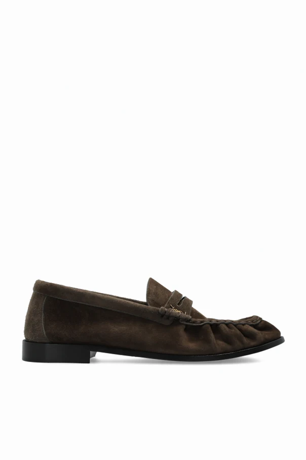 BRĄZOWY Zamszowe buty typu ‘loafers’