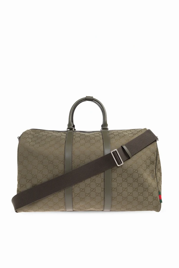 GREEN Carry-on bag with "GG" pattern