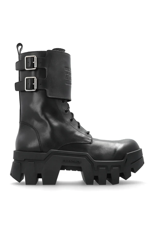 CZARNY Botki na platformie ‘Bulldozer Combat’