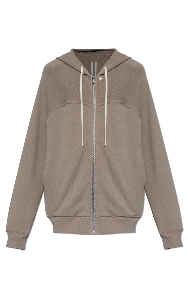 BRĄZOWY Rozpinana bluza z kapturem