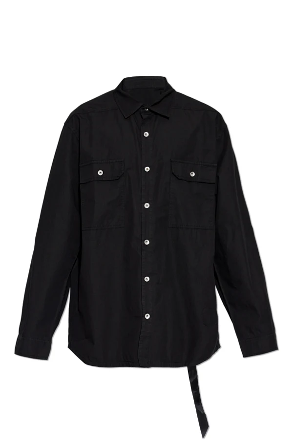 CZARNY Koszula z kieszeniami