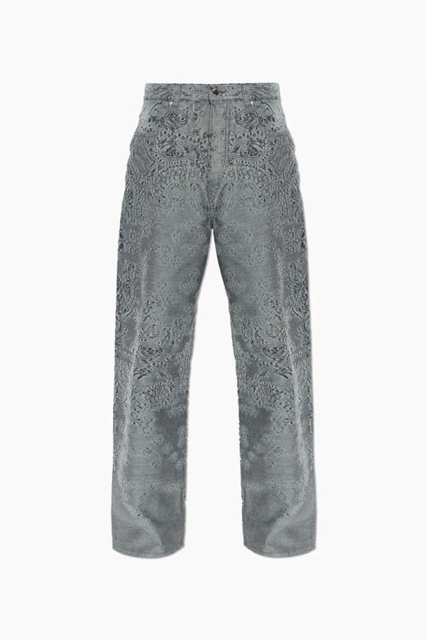 SZARY Jeansy ze wzorem `paisley`