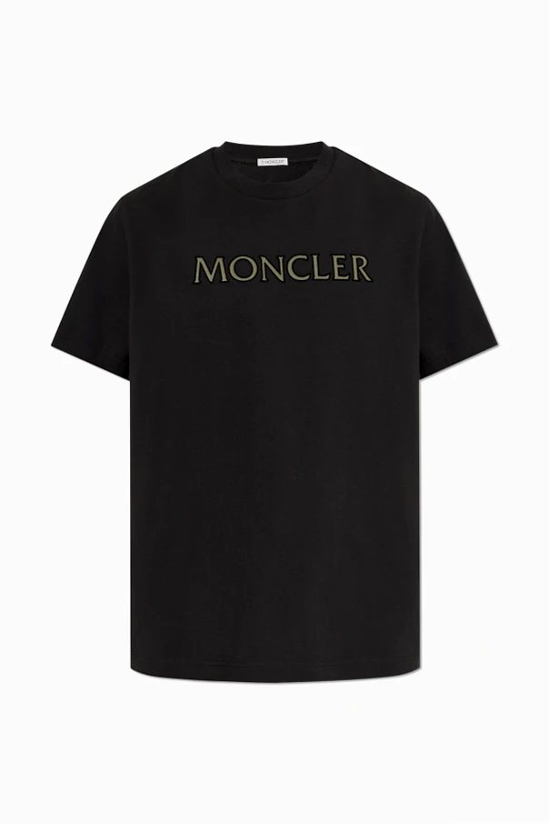 SCHWARZ T-Shirt mit eingesticktem Logo