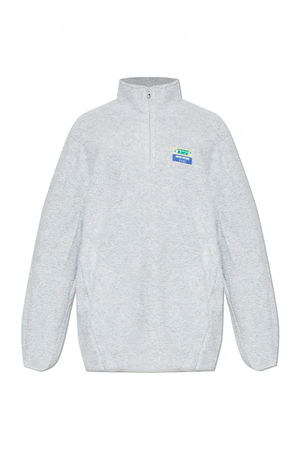 GRAU Fleece-Pullover mit Stehkragen