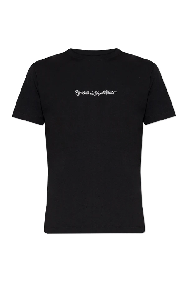 CZARNY T-shirt z wyszytym logo