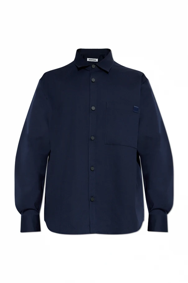 GRANATOWY Bawełniana koszula