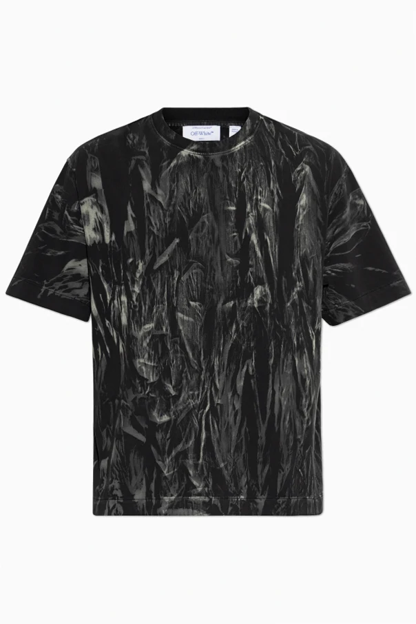 CZARNY T-shirt z nadrukiem