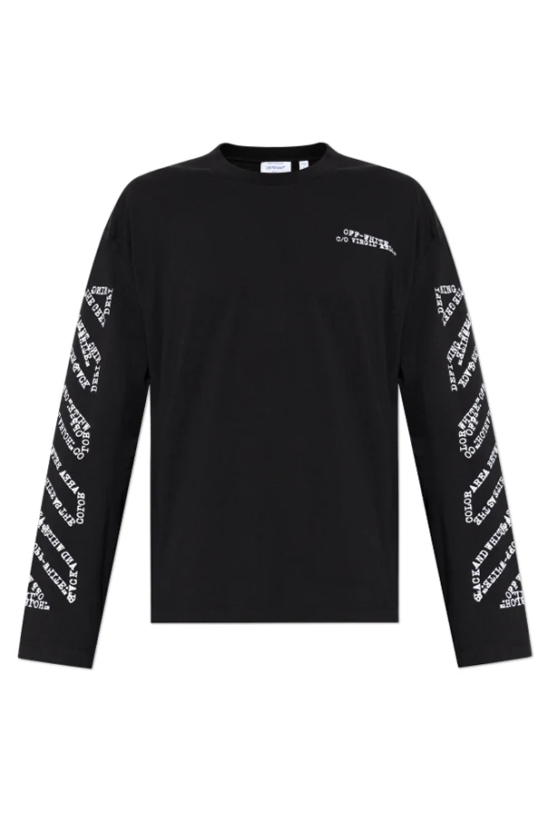 CZARNY T-shirt typu ‘Oversize’ z długimi rękawami