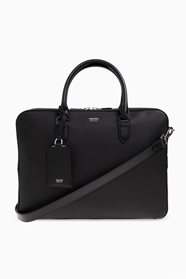 CZARNY Skórzana aktówka