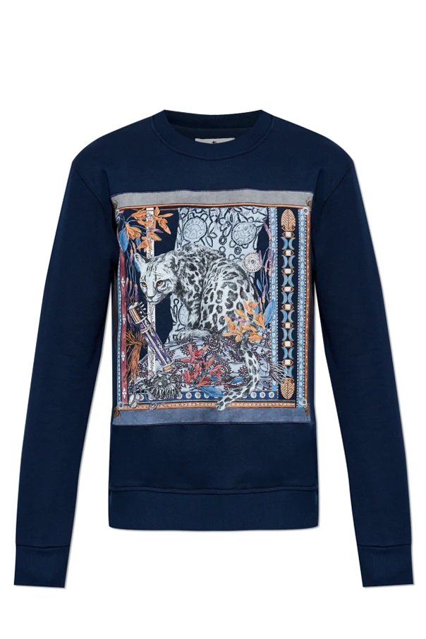 GRANATOWY Bluza z nadrukiem