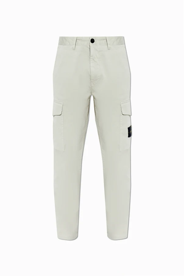 kremowy Spodnie typu ‘Cargo’ z naszywką logo