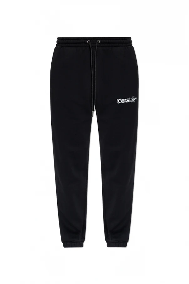 SCHWARZ Sweathose mit aufgedrucktem Logo