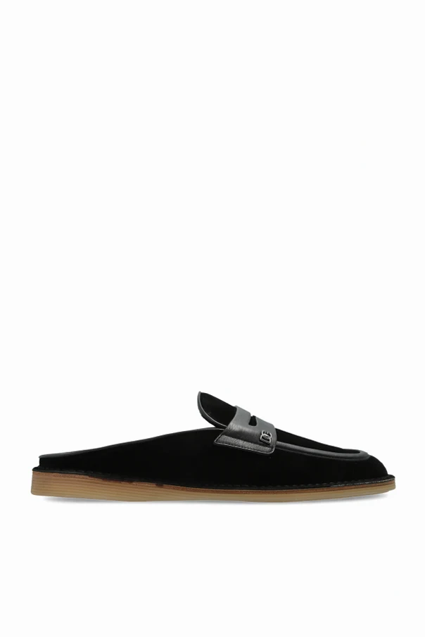 BLACK Suede slides