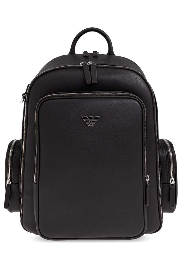 BRAUN Rucksack mit Applikation in Form eines Logos