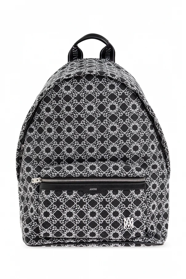 CZARNY Plecak z monogramem