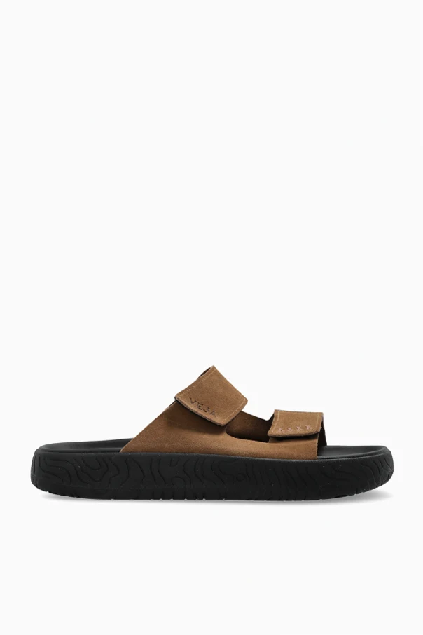 BROWN "ETNA SUEDE SOFT" suede slides