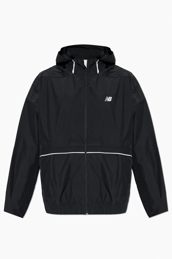 CZARNY Lekka kurtka z logo