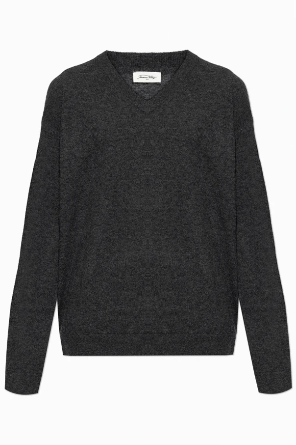 GRAU Pullover mit V-Ausschnitt