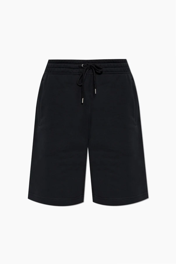 SCHWARZ Sweatshorts mit aufgesticktem Logo