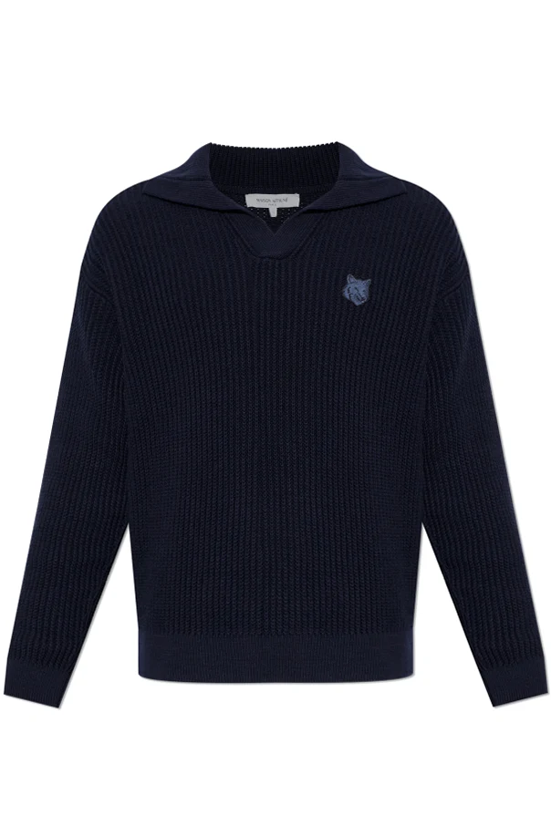 MARINEBLAU Polo-Pullover