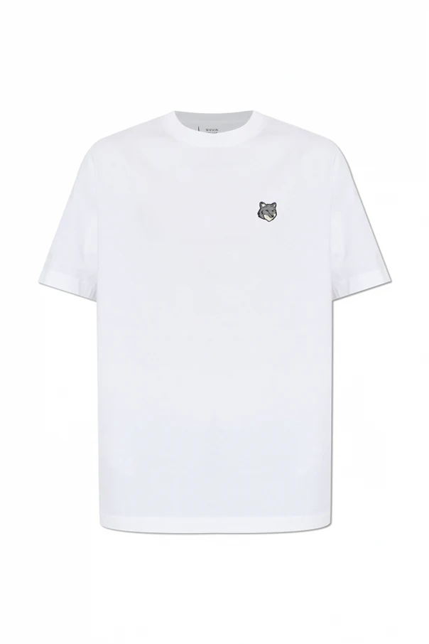 WEISS T-Shirt mit Logoaufnäher