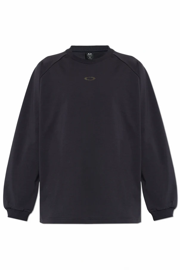 CZARNY T-shirt z długimi rękawami