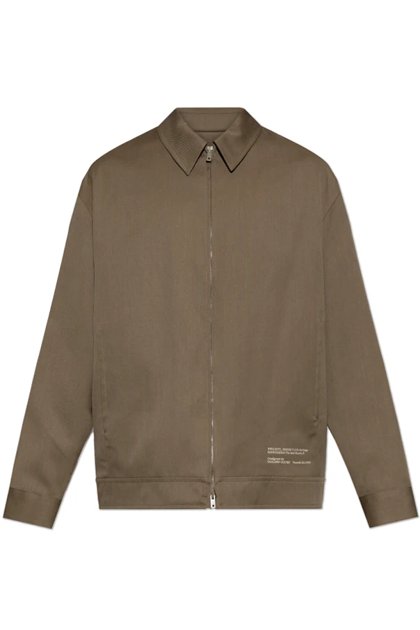 BRĄZOWY Wełniana kurtka z kieszeniami